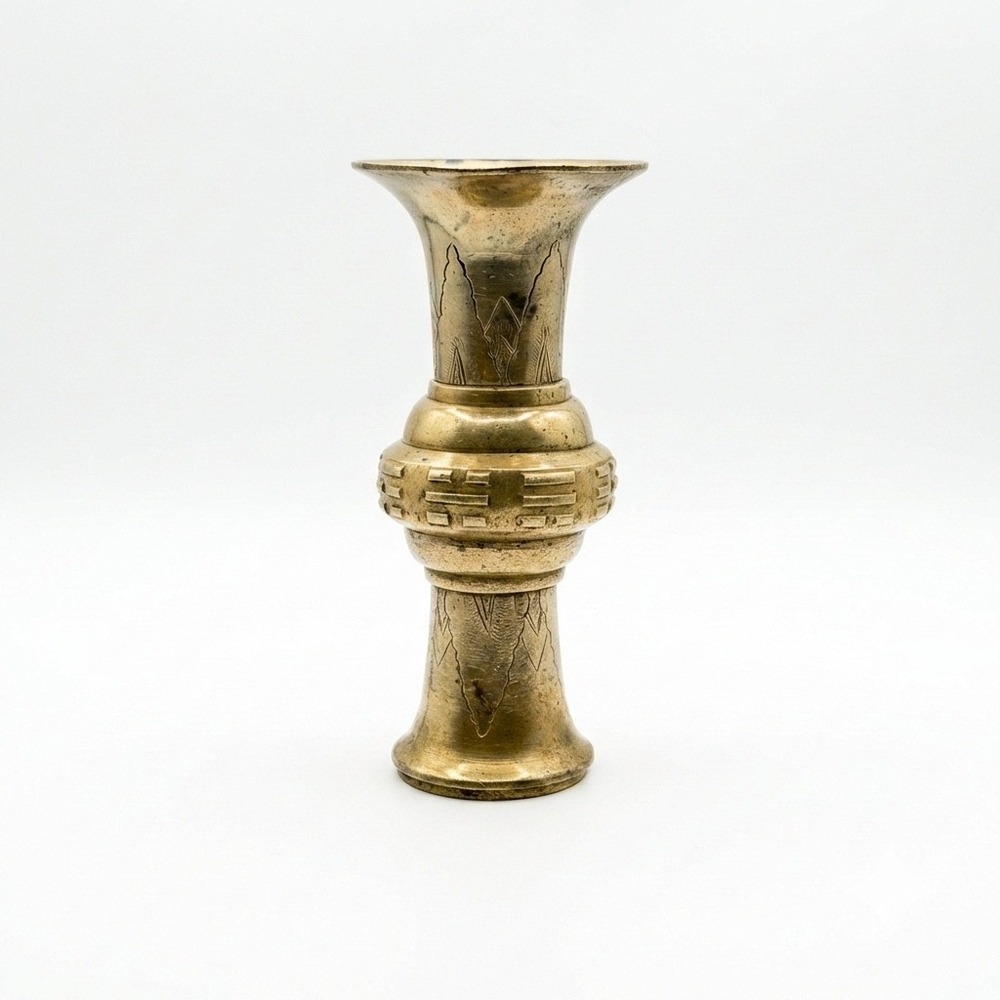 Chinese Archaic Bronze Gu Vase Trigram Decoration Ritual Vessel Antique‎ China